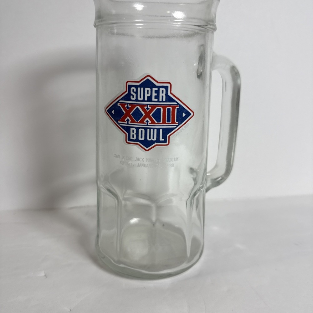 Vintage‎ 1980's Super Bowl XXII NFL Football Fisher Peanuts Glass Mug O Nuts